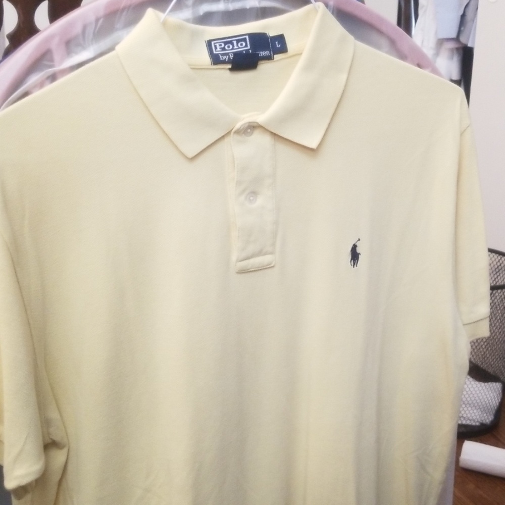 Mens Polo by Ralph Lauren yellow L shirt